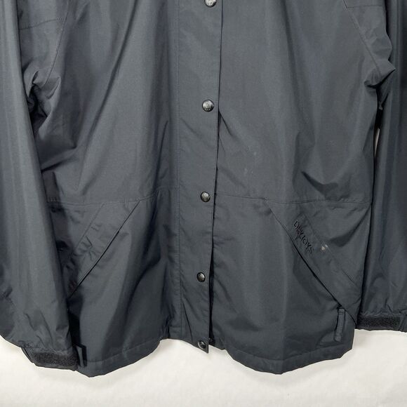 DryJoys by FootJoy Full Zip Snap Rain Jacket Womens Size Small Black Windbreaker - Picture 3 of 16